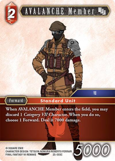 AVALANCHE Member 25-003C Tears of the Planet Final Fantasy card