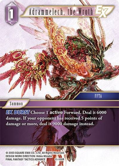 Adrammelech the Wroth EX 11-100R Opus XI Final Fantasy card