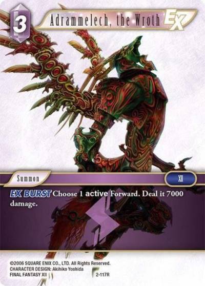 Adrammelech the Wroth EX 2-117R Opus II Final Fantasy card