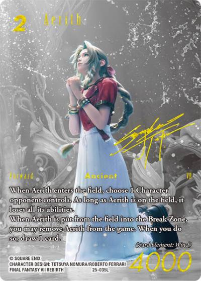 Aerith Full Art Signature 25-035L Tears of the Planet Final Fantasy card
