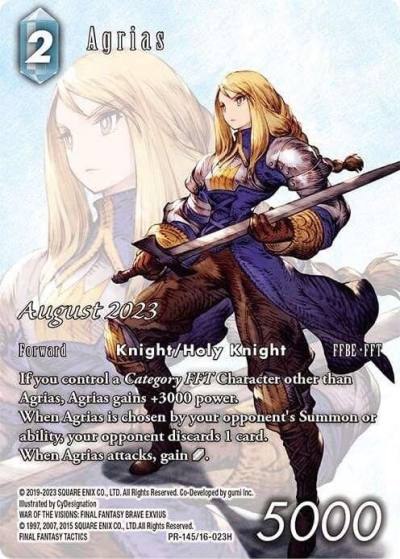 Agrias Full Art PR-145/16-023H FF: Promo Cards Final Fantasy card
