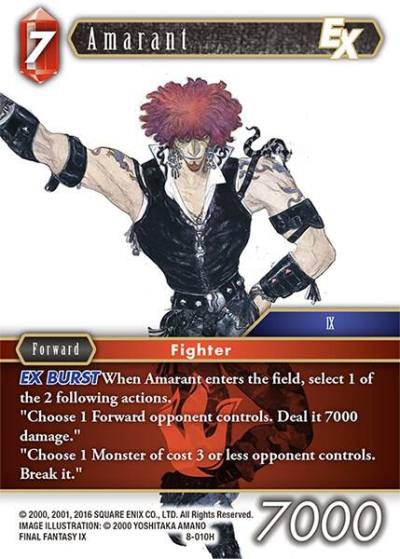 Amarant EX 8-010H Opus VIII Final Fantasy card