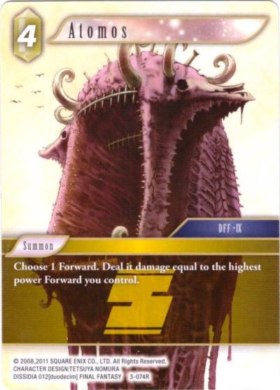Atomos 3-074R Deck Exclusive Cards Final Fantasy card