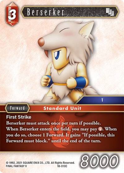 Berserker 18-010C Resurgence of Power Final Fantasy card