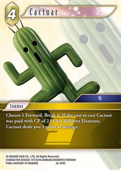 Cactuar 16-074C Emissaries of Light Final Fantasy card