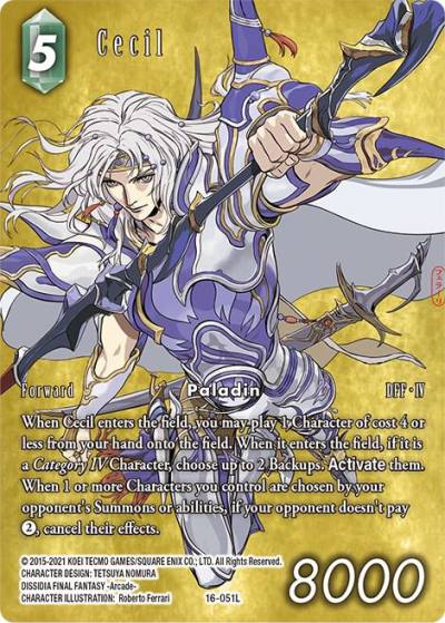 Cecil Full Art 16-051L Emissaries of Light Final Fantasy card
