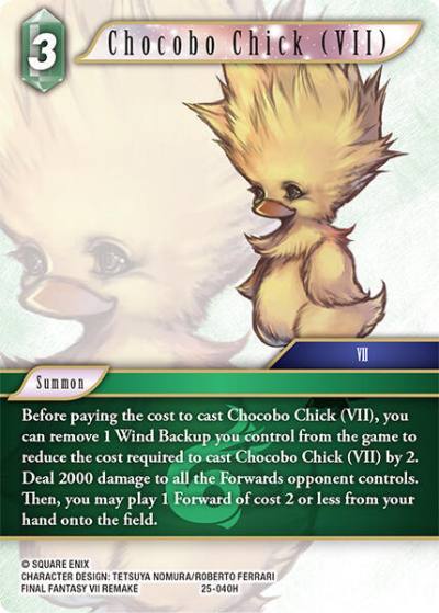 Chocobo Chick VII 25-040H Tears of the Planet Final Fantasy card