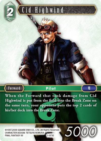 Cid Highwind Common 1-073C Opus I Final Fantasy card