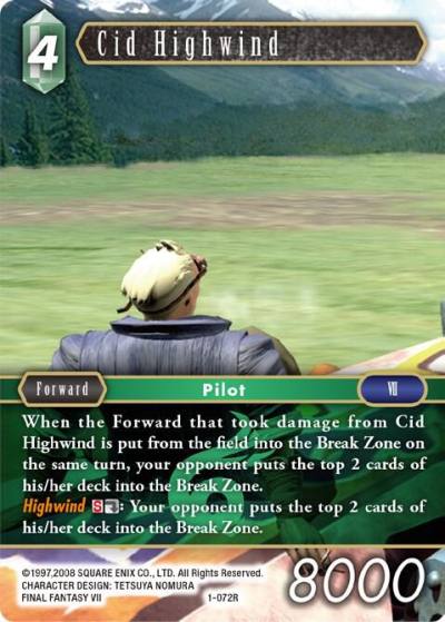 Cid Highwind Rare 1-072R Opus I Final Fantasy card