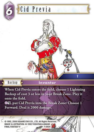 Cid Previa 7-095H Opus VII Final Fantasy card