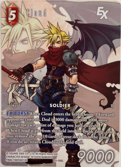 Cloud EX Full Art Reprint 8-006L Crystal Dominion Final Fantasy card