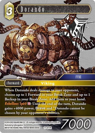 Dorando 17-071R Rebellion's Call Final Fantasy card