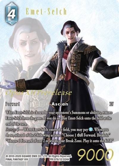 Emet Selch Prerelease Promo PR-076/12-024H FF: Promo Cards Final Fantasy card