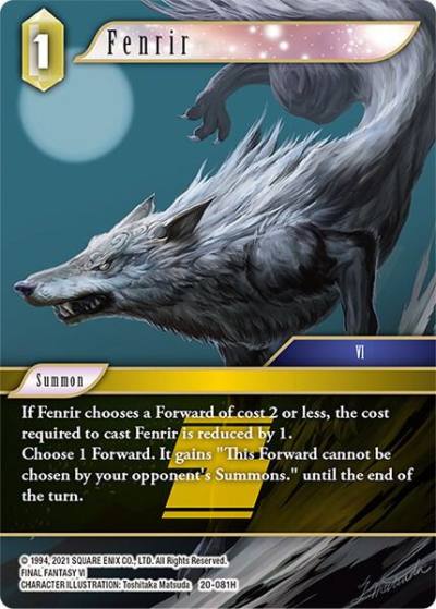 Fenrir 20-081H Dawn of Heroes Final Fantasy card