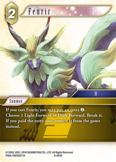 Fenrir 8-081R Opus VIII Final Fantasy card