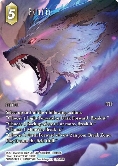 Fenrir Full Art 12-068H Opus XII Final Fantasy card