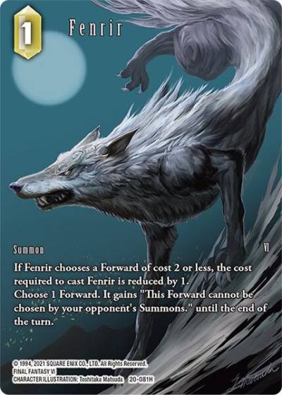 Fenrir Full Art 20-081H Dawn of Heroes Final Fantasy card