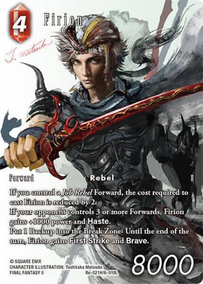 Firion Full Art Re-021H/6-019L Legacy Collection Final Fantasy card