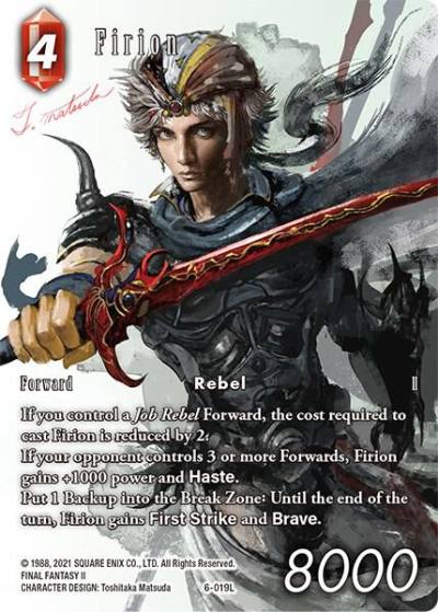Firion Full Art Reprint 6-019L Rebellion's Call Final Fantasy card