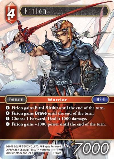 Firion Rare 1-022R Opus I Final Fantasy card