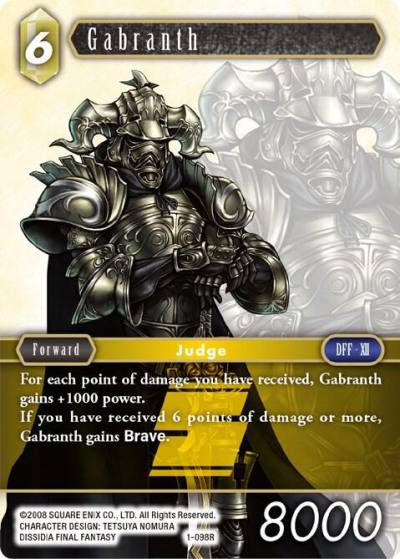 Gabranth 1-098R Opus I Final Fantasy card