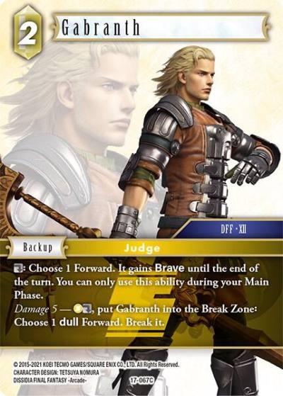 Gabranth 17-067C Rebellion's Call Final Fantasy card
