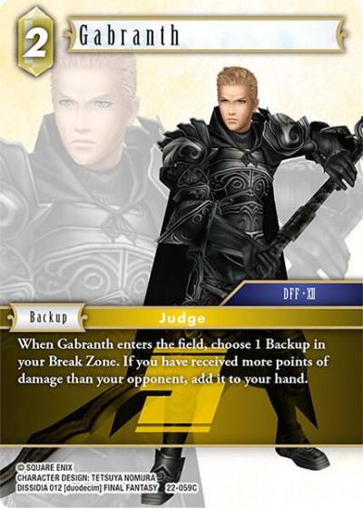 Gabranth 22-059C Hidden Hope Final Fantasy card