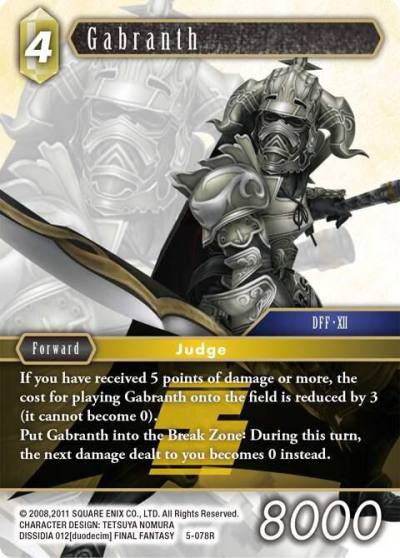 Gabranth 5-078R Opus V Final Fantasy card