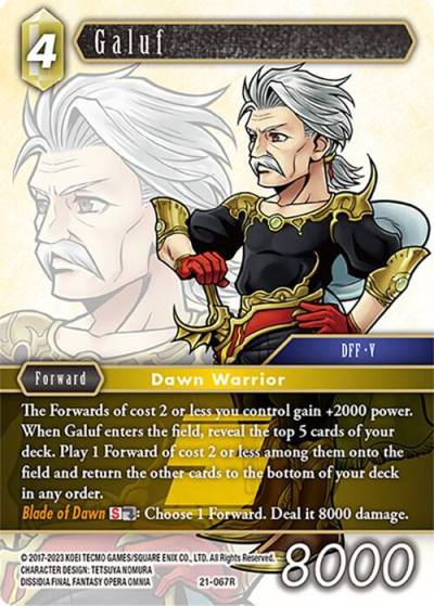 Galuf 21-067R Beyond Destiny Final Fantasy card