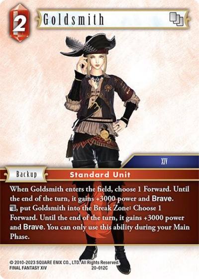 Goldsmith 20-012C Dawn of Heroes Final Fantasy card