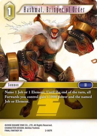 Hashmal Bringer of Order 2-087R Opus II Final Fantasy card