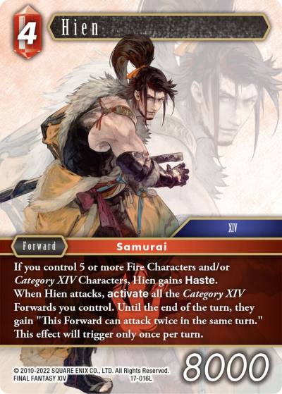 Hien 17-016L Rebellion's Call Final Fantasy card