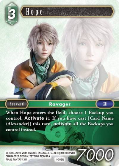 Hope 1-082R Opus I Final Fantasy card