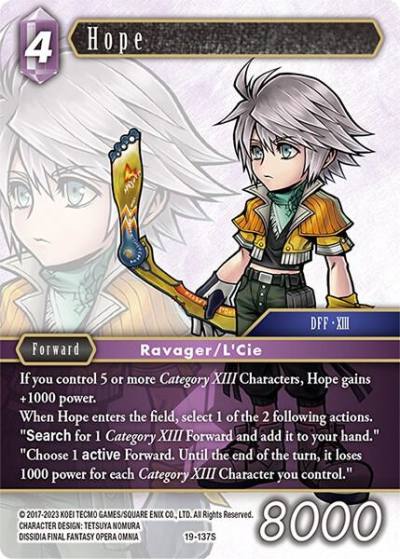 Hope 19-137S From Nightmares Final Fantasy card