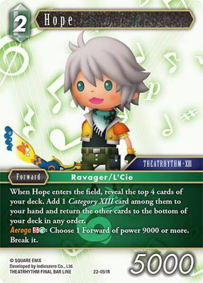 Hope 22-051R Hidden Hope Final Fantasy card