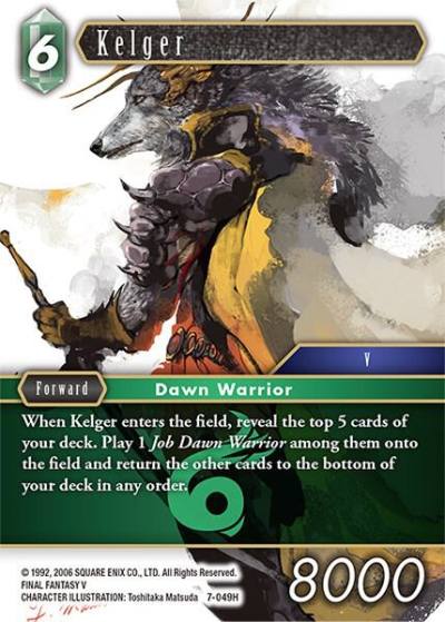 Kelger 7-049H Opus VII Final Fantasy card