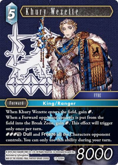 Khury Wezette 17-026H Rebellion's Call Final Fantasy card