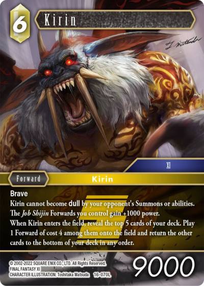 Kirin 16-070L Emissaries of Light Final Fantasy card