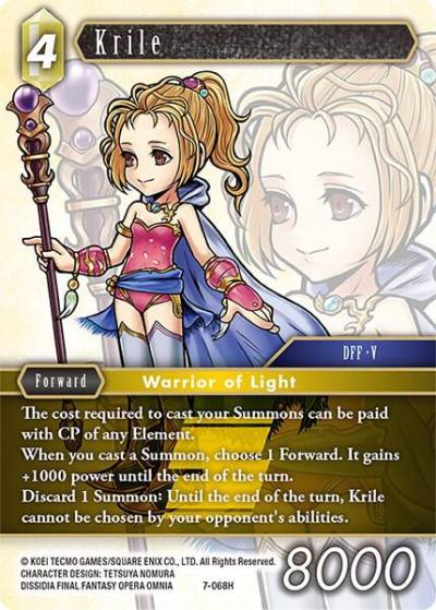 Krile 7-068H Opus VII Final Fantasy card