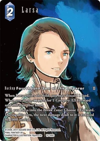 Larsa Full Art 19-100C From Nightmares Final Fantasy card