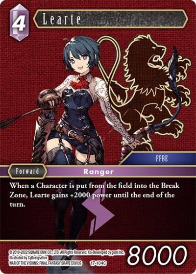 Learte 17-104C Rebellion's Call Final Fantasy card