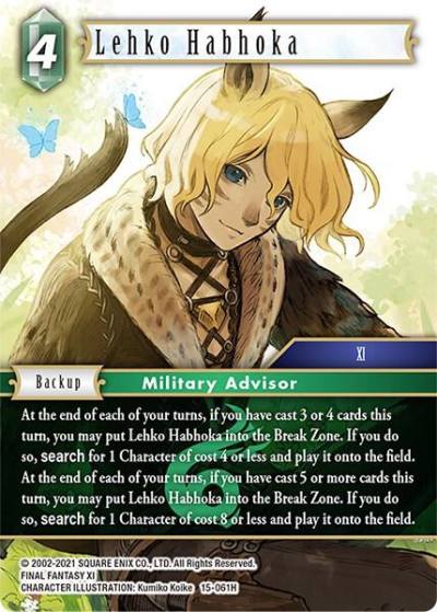 Lehko Habhoka 15-061H Crystal Dominion Final Fantasy card