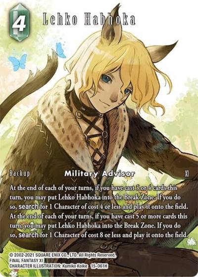 Lehko Habhoka Full Art 15-061H Crystal Dominion Final Fantasy card