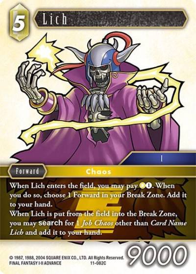Lich 11-082C Opus XI Final Fantasy card