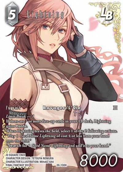 Lightning LB Full Art 26-130H Gunslinger in the abyss Final Fantasy card