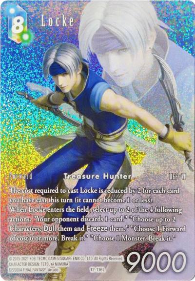 Locke Full Art Reprint 12-116L From Nightmares Final Fantasy card