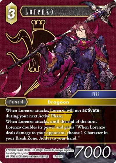 Lorenzo 17-084C Rebellion's Call Final Fantasy card