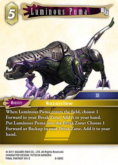 Luminous Puma 8-080C Opus VIII Final Fantasy card