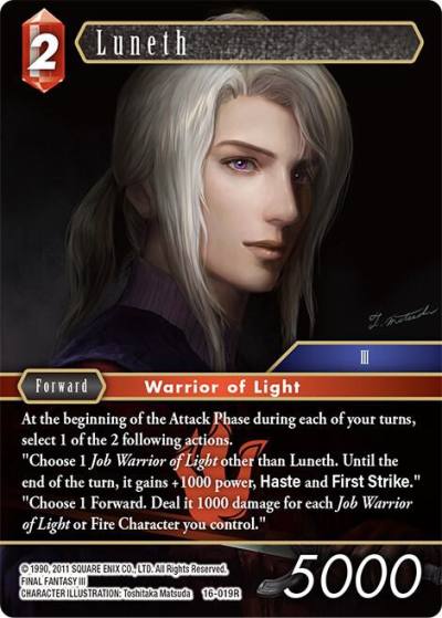 Luneth 16-019R Emissaries of Light Final Fantasy card