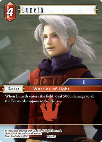 Luneth 19-014C From Nightmares Final Fantasy card